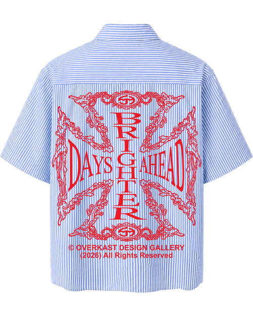 BRIGHTER DAYS AHEAD BUTTON UP (BLUE)